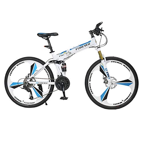 Folding Mountain Bike : Dapang 26 inch Mountain Bike, 27 speed, Unisex, Shimano Steel Stronger Frame Disc Brake, White