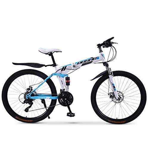 Folding Mountain Bike : Dapang Full Dual-Suspension Mountain Bike, Featuring Steel Frame and 26-Inch Wheels with Mechanical Disc Brakes, 24-Speed Shimano Drivetrain, in Multiple Colors, 1, 21speed