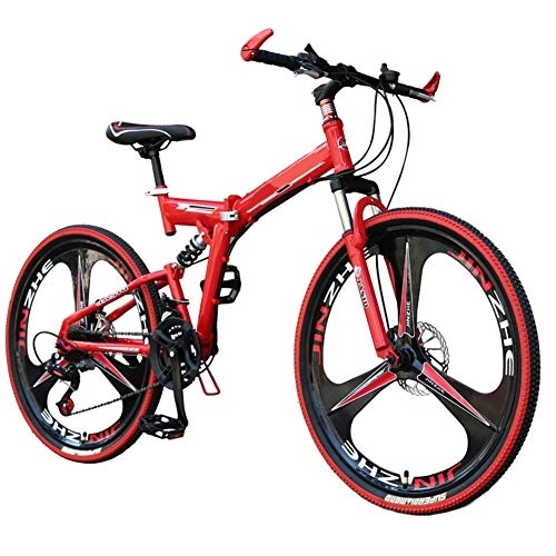 Folding Mountain Bike : DORALO Foldable 21-Speed Mountain Bike, Dual Disc Brakes, Bicycle Variable Speed Portable City Bicycle Adult Student, Racing Outdoor Cycling Suitable for Height 150-170CM, 24 Inches