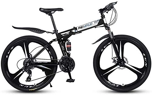 Folding Mountain Bike : Drohneks Folding Bike 21 / 24 / 27 Speed Mountain Bike 26 Inches 3 / 6 / 10 / 30 / 40-Spoke Wheels MTB Dual Suspension Bicycle