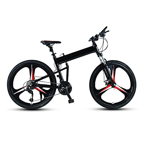 Folding Mountain Bike : DXDHUB 24 / 26 / 27.5" Wheel Diameter, 27 Speed Unisex Mountain Bike, Aluminum Frame, Foldable. (Color : Black)