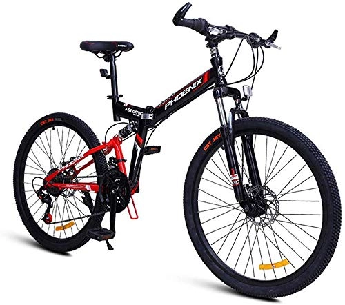 Folding Mountain Bike : FEE-ZC Universal City Bike 24-Speed Fold Bicycle With Double Shock Absorption For Unisex Adult