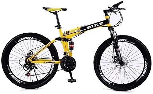 Folding Mountain Bike : Foldable MountainBike 24 / 26 Inches, Foldable Mountain Bikes MTB Bicycle Mountain Bicycle with Spoke Wheel for Women Men Girls Boys, 21-stage shift, 24inches