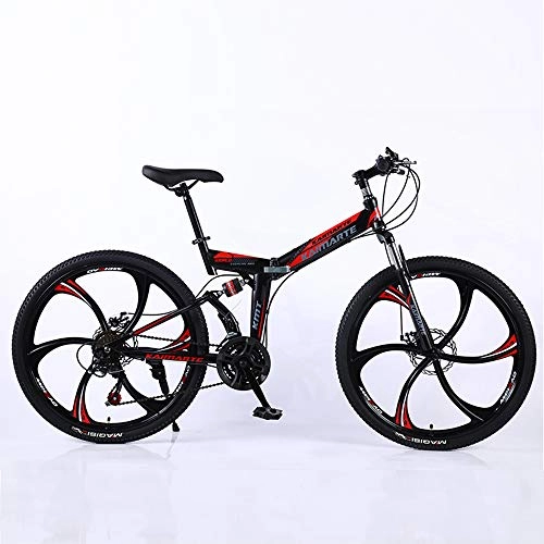 Folding Mountain Bike : Foldable MountainBike, MTB Bicycle With 3 Cutter Wheel, 8 Seconds Fast Folding Mens Women Adult All Terrain Mountain Bike, Maximum Load 180kg, 015 27stage Shift, 24 inches