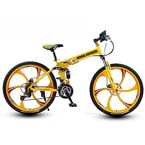 Folding Mountain Bike : Folding Mountain Bike, City Bike, Multiple Speed Mode Options, 26-Inch Six-Axle Wheels, Suitable for Male / Female / Teenagers, Multiple Colors