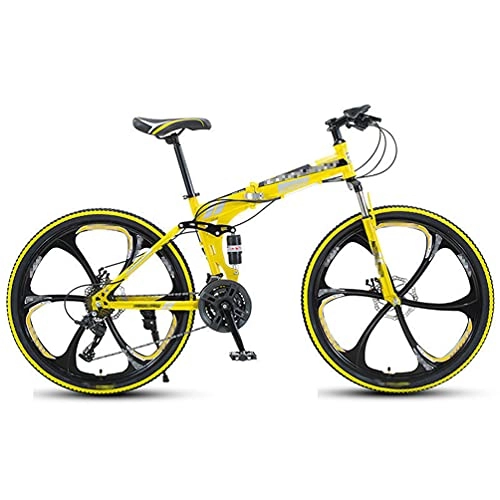 Folding Mountain Bike : Folding Mountain Bike, City Bike, Multiple Speed Mode Options, 26-Inch Six-Axle Wheels, Suitable for Men / Women / Teens, Multiple Colors