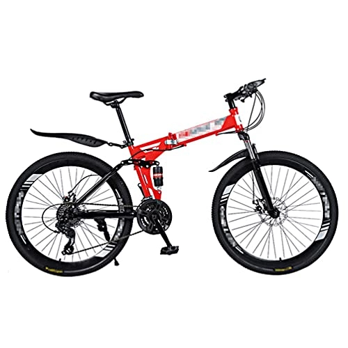 Folding Mountain Bike : Folding Mountain Bike, City Bike, Multiple Speed Mode Options, 26-Inch Spoke Wheels, Suitable for Men / Women / Teens, Multiple Colors