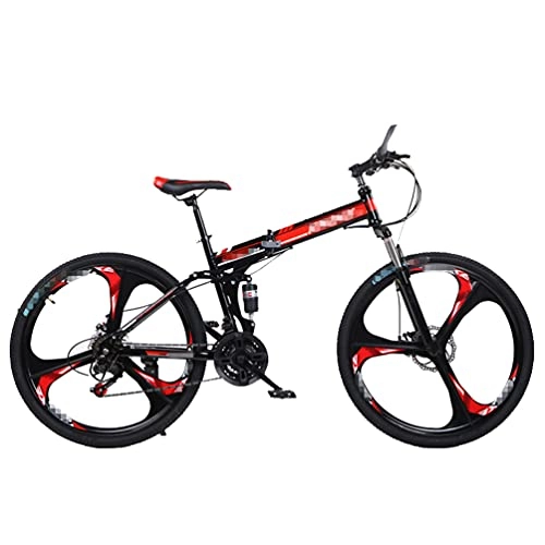 Folding Mountain Bike : Folding Mountain Bike, City Bike, Multiple Speed Mode Options, 26-Inch Wheels, Suitable for Men / Women / Teens, Multiple Colors