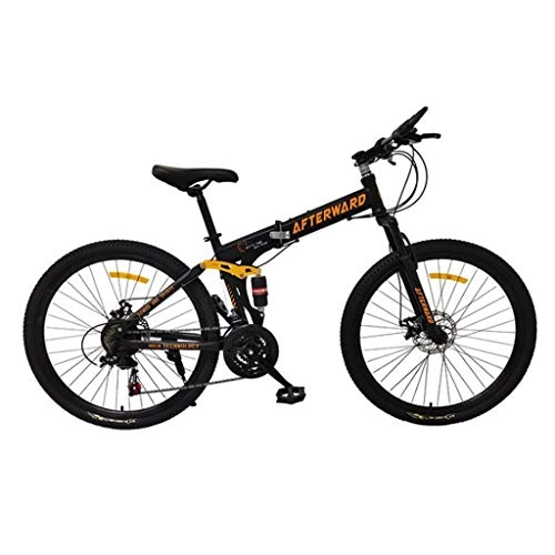 Folding Mountain Bike : GXQZCL-1 26inch Mountain Bike, Carbon Steel Frame Hardtail Mountain Bicycles, Double Disc Brake and Front Fork, 21 Speed MTB Bike