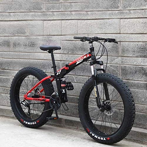 Folding Mountain Bike : HongLianRiven BMX Mountain Bikes, 24Inch Fat Tire Hardtail Men's Snowmobile, Dual Suspension Frame And Suspension Fork All Terrain Mountain Bicycle Adult 6-6 (Color : D, Size : 24 speed)