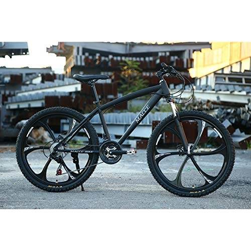 Folding Mountain Bike : JESU Mountain Bike for Men, 26 inch High-carbon steel Bicycle, Dual disc brakes Bikes, Front and rear mechanical disc brakes, Black, 27Speed