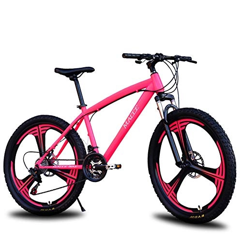 Folding Mountain Bike : JESU Outroad Mountain Bike for Adult Teens, 26 Inch Dual disc brakes Bike, Mountain Bikes Bicycle MTB Bike for Men / Women, Pink, 21Speed
