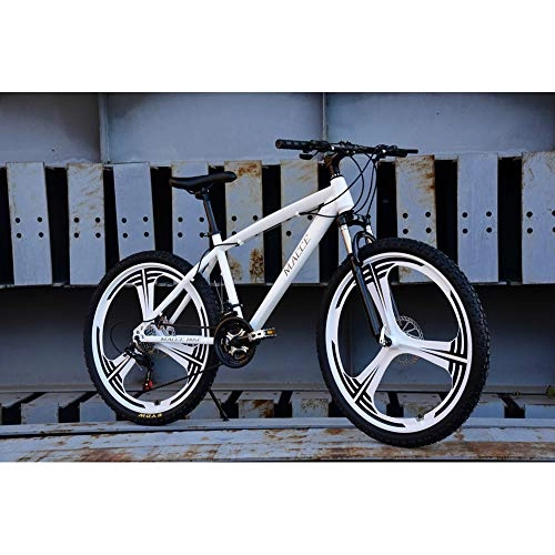 Folding Mountain Bike : JESU Outroad Mountain Bike for Adult Teens, 26 Inch Dual disc brakes Bike, Mountain Bikes Bicycle MTB Bike for Men / Women, White, 24Speed
