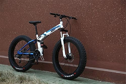 Folding Mountain Bike : JHKGY Bikes Folding Bicycle Mountain Bike Dual Disc Brake, Bicycle Full Suspension MTB Bikes, Lightweight And Durable for Men Women Bike, blue, 26 inch 30 speed