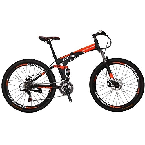 Folding Mountain Bike : JMC Mountain bike G7 bicycle 27.5Inch Dual Disc Brake Folding Bike (Orange)