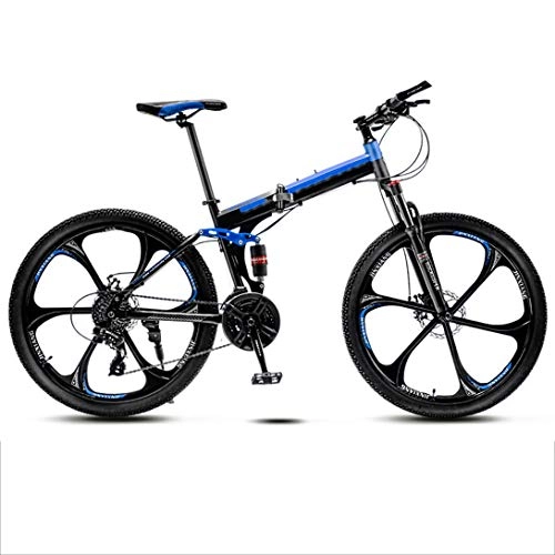Folding Mountain Bike : JW Foldable Bicycle Variable Speed Double Shock-absorbing Mountain Bike 26-inch Bicycle For Men And Women, 24-speed / 27-speed