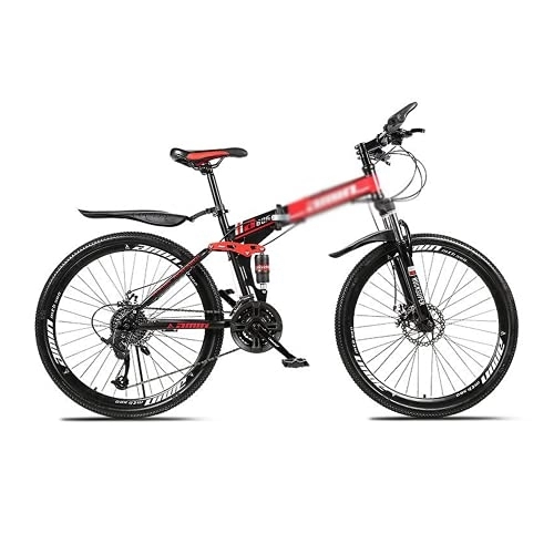 Folding Mountain Bike : Kays Folding Mountain Bike 26 Inch Adults Mountain Bike For Mens Womens With Carbon Steel Frame(Size:21 Speed, Color:Red)