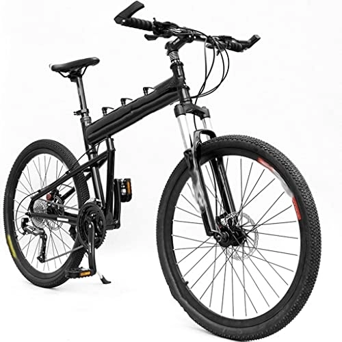 Folding Mountain Bike : KDHX 24 Inch Wheels 24 Speed Mountain Bike Foldable All Aluminum Alloy Mechanical Disc Brake Multiple Colors for Adult Outdoor Sports Racing (Size : 27 speed - 24 inches)