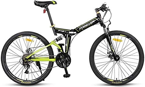Folding Mountain Bike : KKKLLL Folding Mountain Bike Off-Road Transmission Adult Adult Double Shock Absorption Soft Tail Racing Student Bicycle