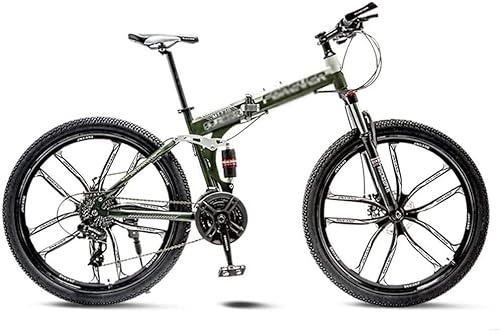 Folding Mountain Bike : KURKUR Mountain Bike, Mountain Bike Folding Bike Mountain Bike Road Bicycle Folding Men's MTB 21 Speed 24 / 26 Inch Wheels For Adult Womens (Color : Black, Size : 24 Inch)