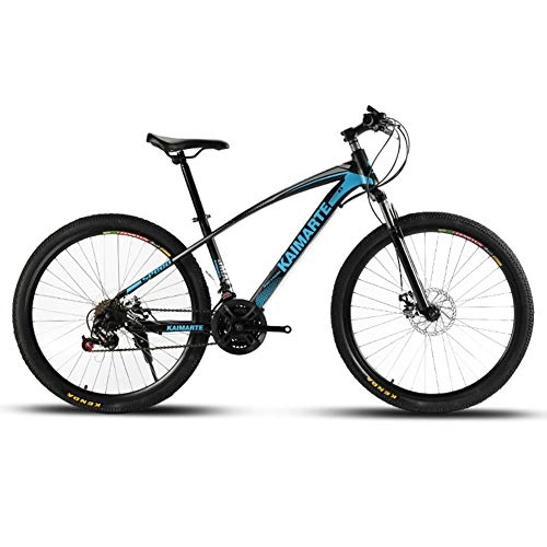 Folding Mountain Bike : KXDLR 26 Inch Mountain Bike Front Suspension Bike Non-Slip Bike for Adults Sport Wheels Dual Disc Brake Aluminum Frame MTB Bicycle, Blue, 21 Speeds