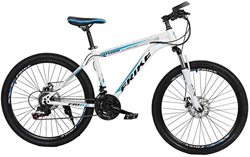 Folding Mountain Bike : Kytwn Mountain Bike, Road Bicycle, Hard Tail Bike, 26 Inch Bike, Carbon Steel Adult Bike, 21 / 24 / 27 Speed Bike, Colourful Bicycle (Color : White blue, Size : 21 speed)