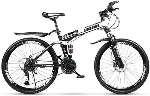 Folding Mountain Bike : LAZNG 26" Folding Mountain Bicycle Bike 24 Speed for Sports Outdoor Cycling Travel Work Out and Commuting (Color : White)