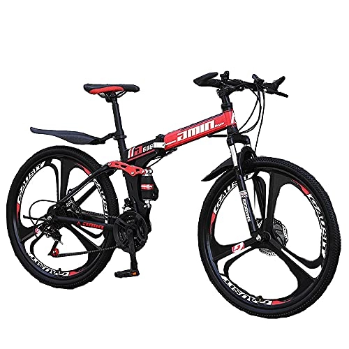 Folding Mountain Bike : Liangzi Folding mountain bike 24 inch 26 inch 21 / 24 / 27 variable speed dual disc brake bicycle