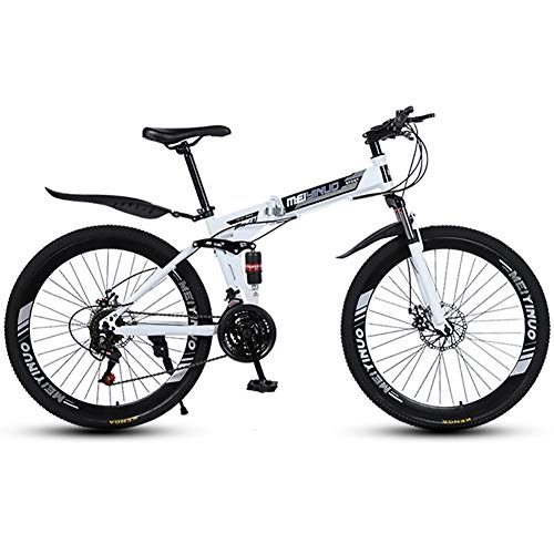 Folding Mountain Bike : LIU Folding 26 Inches Mountain Bike, Bicycle Double Shock Absorber, Soft Tail Frame, Integrated Bicycle, Mountain Bike, 21speed