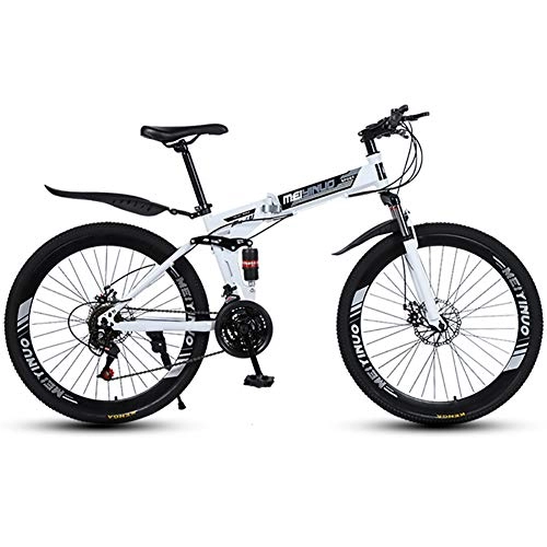 Folding Mountain Bike : LIU Mountain Bike 21 Speed 26 Inches Wheel Dual Suspension Folding Bike Dual Disc Brake MTB Bicycle(3 / 6 / 10 / 30 / 40-Spoke), 40knives