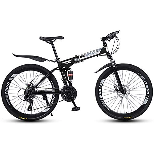 Folding Mountain Bike : LIU Mountain Bike, 26" inch Folding Bike Road Bike Double Disc Brakes Folding Mountain Bikes Student Bicycle(21 / 24 / 27speed), 27speed