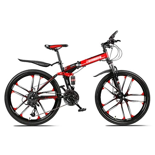 Folding Mountain Bike : LWZ Folding Mountain Bike Unisex 26 Inch Wheels MTB Bicycle Lightweight Shock Absorption Dual Disc Brake Outroad Bicycles Stronger Steel Frame