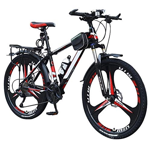 Folding Mountain Bike : LXLCZ Mountain Bike Foldable With Double Disc Brake Aluminum Alloy Frame Lighttweight 26 Inch 21speed 3 Spoke Wheels Hardtail Bicycles Adjustable Seat Adult Mtb For Men Women