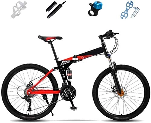 Folding Mountain Bike : MJY Bikes Folding Bicycle Bike, 27-Speed Full Suspension Bicycle, Off-Road MTB Bike, Unisex Foldable Commuter Bike, Double Disc Brake 5-25, 24
