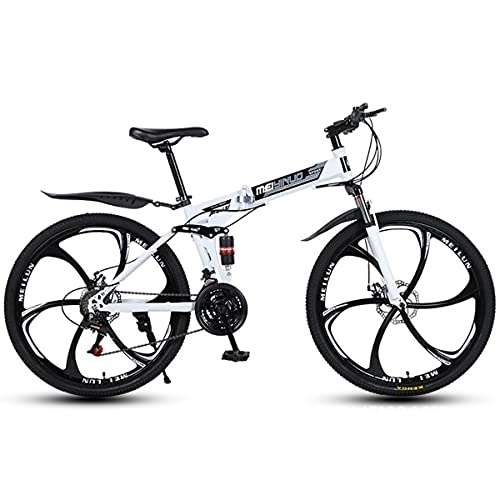 Folding Mountain Bike : Mountain Bike 26 Inch Bicycle High Carbon Steel Mountain Folding Bike 21 / 24 / 27 Speed Adjustable Speed Double Damping Off-Road Bike Disc Brake