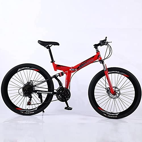 Folding Mountain Bike : Mountain Bike, Adult Folding Mountain Bike 26 Inch 27Speed Variable Speed Road Bicycle Cycling Off-road Soft Tail Bicycle Men Women Outdoor Sports Ride BU 3 wheels- 26" 21SPD (Rd 40 Wheels 26)