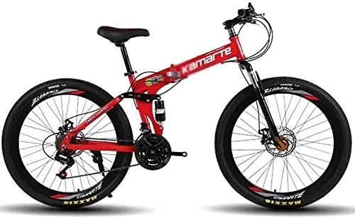 Folding Mountain Bike : Mountain Bike, Mountain Bike Folding Bike Bicycle MTB Adult Foldable Mountain Bike Folding Road Bicycles For Men And Women 26In Wheels Adjustable Speed Double Disc Brake ( Color : Rot , Size : 27 spee