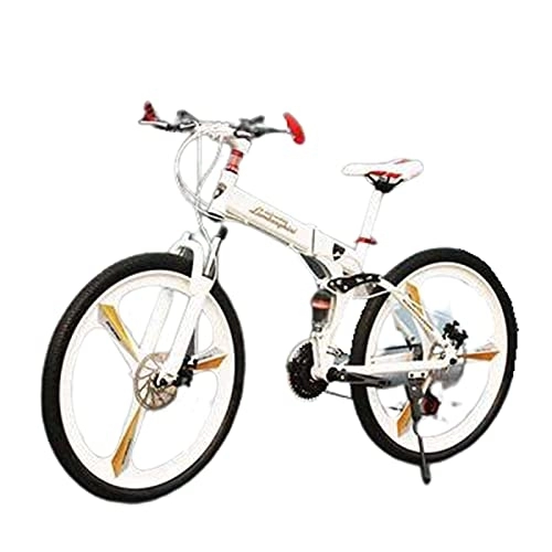 Folding Mountain Bike : Mountain Bikes Mtb Bike Cycling Folding Bicycle for Adults Mens Women for Kids Variable Speed Adult, White1, 24 inch 24 speed