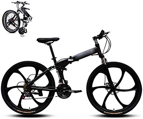 Folding Mountain Bike : Mountain Trail Bike Folding Bike for Adults Student 24 Speed 26-Inches Wheels Dual Disc Brake Folding Bike Bicycle Fat Tire Fold up City Bike Double Damping Racing Bicycle Urban Bike-Black