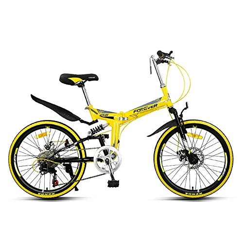 Folding Mountain Bike : NBWE 7 speed folding mountain bike soft tail frame adult students men and women bicycle 22 inches Commuter bicycle