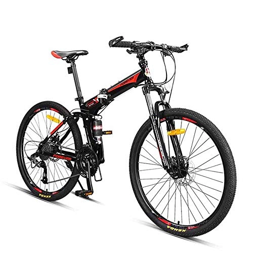 Folding Mountain Bike : NBWE Foldable Bicycle Mountain Bike Adult Male Speed Off-Road Double Shock Absorber 27 Speed 26 Inches Commuter bicycle