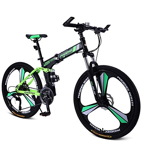 Folding Mountain Bike : NBWE Folding Mountain Bike Bicycle Double Shock Road Bike Leisure Bicycle Student Car 3 Knife One Round Adult 26 Inch 27 Speed Commuter bicycle