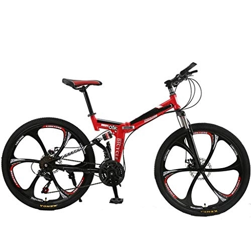 Folding Mountain Bike : Nfudishpu Overdrive hard tail mountain bike folding bicycle 26" wheel 21 / 24 speed red bicycle, 21 speed