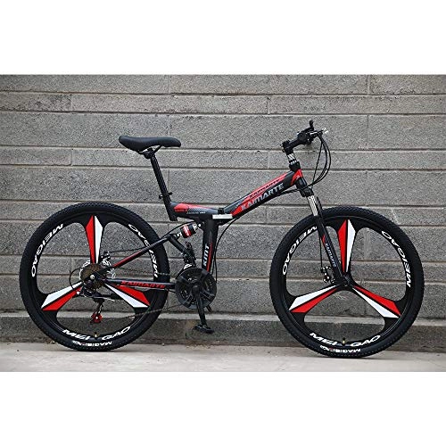 Folding Mountain Bike : Novokart-Foldable Sports / Mountain Bike 24 Inches 3 Cutter Wheel, Black