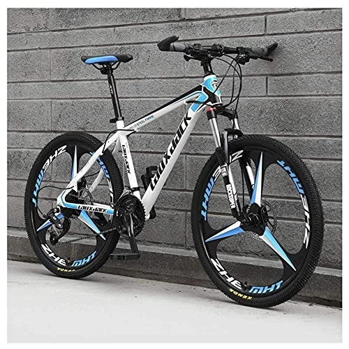Folding Mountain Bike : Outdoor sports 26" Front Suspension Folding Mountain Bike 30Speeds Bicycle Men Or WomenHighCarbon Steel Frame with Dual Oil Brakes, Blue