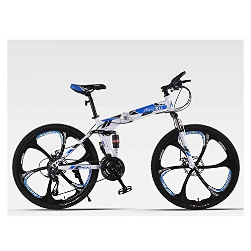 Folding Mountain Bike : Outdoor sports 26 Wheels Mountain Bike Dual Disc Brakes 21 Speed Mens Bicycle Dual Suspension Bike