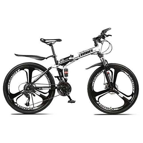 Folding Mountain Bike : Outdoor sports Folding Mountain Bike, 26 Inch, 27 Speed, Variable Speed, Double Disc Brakes, Shock Absorption, Off-Road Bicycle, Adult Men Outdoor Riding, Red