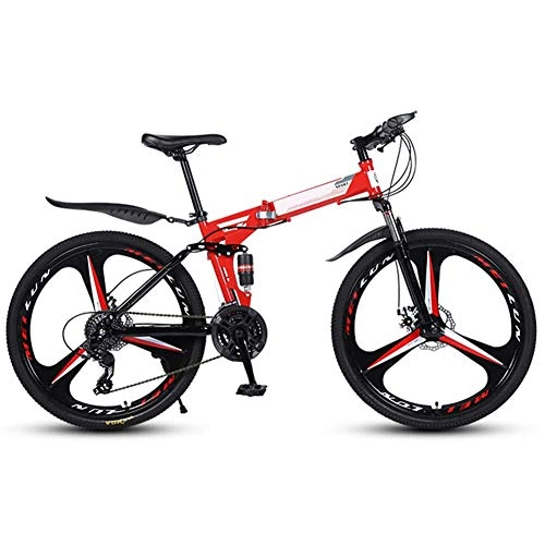 Folding Mountain Bike : Outdoor sports Folding Mountain Folding Bike City Bike, Man, Woman, Child One Size Fits All 24 Speed Gears, Folding System, Dual Suspension And Double Disc Brake