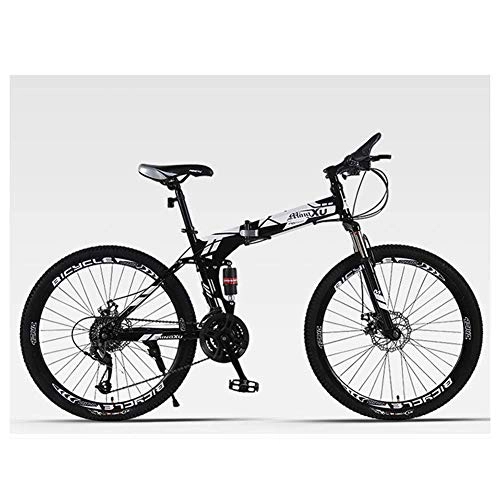 Folding Mountain Bike : Outdoor sports Moutain Bike Folding Bicycle 21 Speed 26 Inches Wheels Dual Suspension Bike