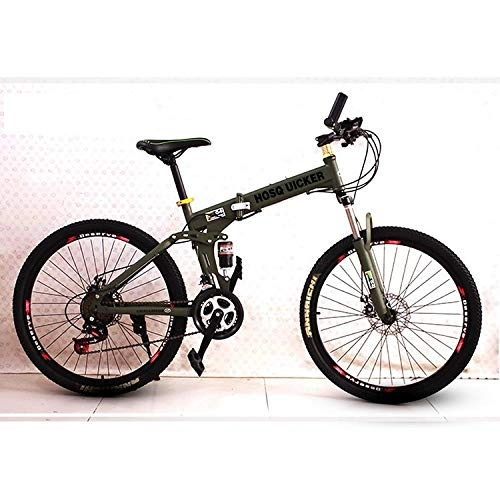 Folding Mountain Bike : PengYuCheng Full suspension mountain folding bicycle 24 speed bicycle 26 inch men's mountain bike disc brake city bicycle, fully adjustable front and rear suspension, off-road bicycle q6